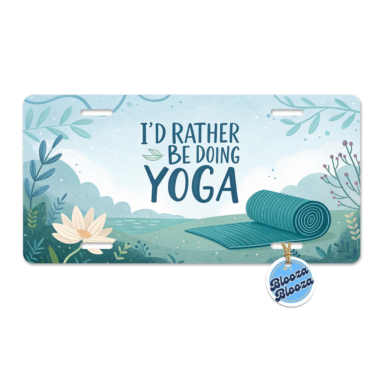 I'd Rather Be Doing Yoga Funny Metal Vanity Novelty Tag License Plate for Trucks Cars SUVs