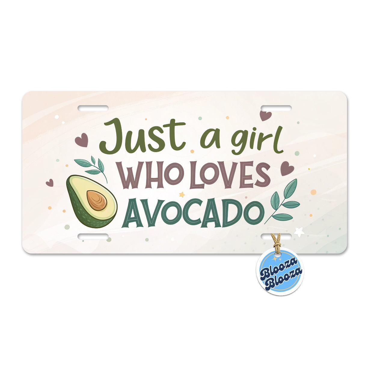 Just A Girl Who Loves Avocado Funny Metal Vanity Novelty Tag License Plate for Trucks Cars SUVs