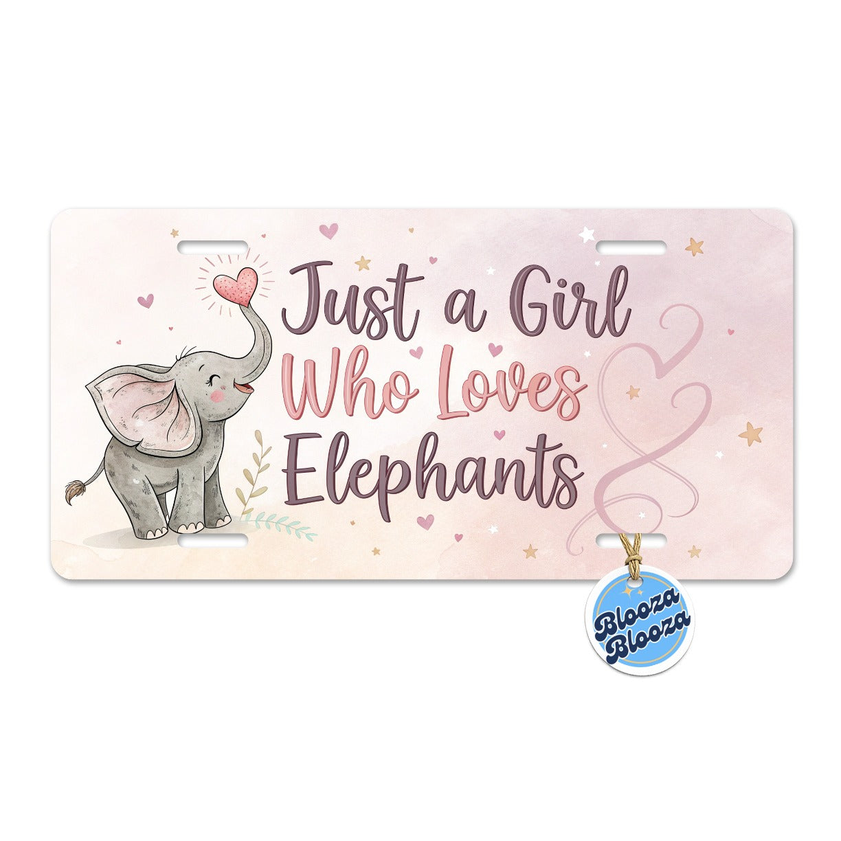 Just A Girl Who Loves Elephants Sweet Metal Vanity Novelty Tag License Plate for Trucks Cars SUVs