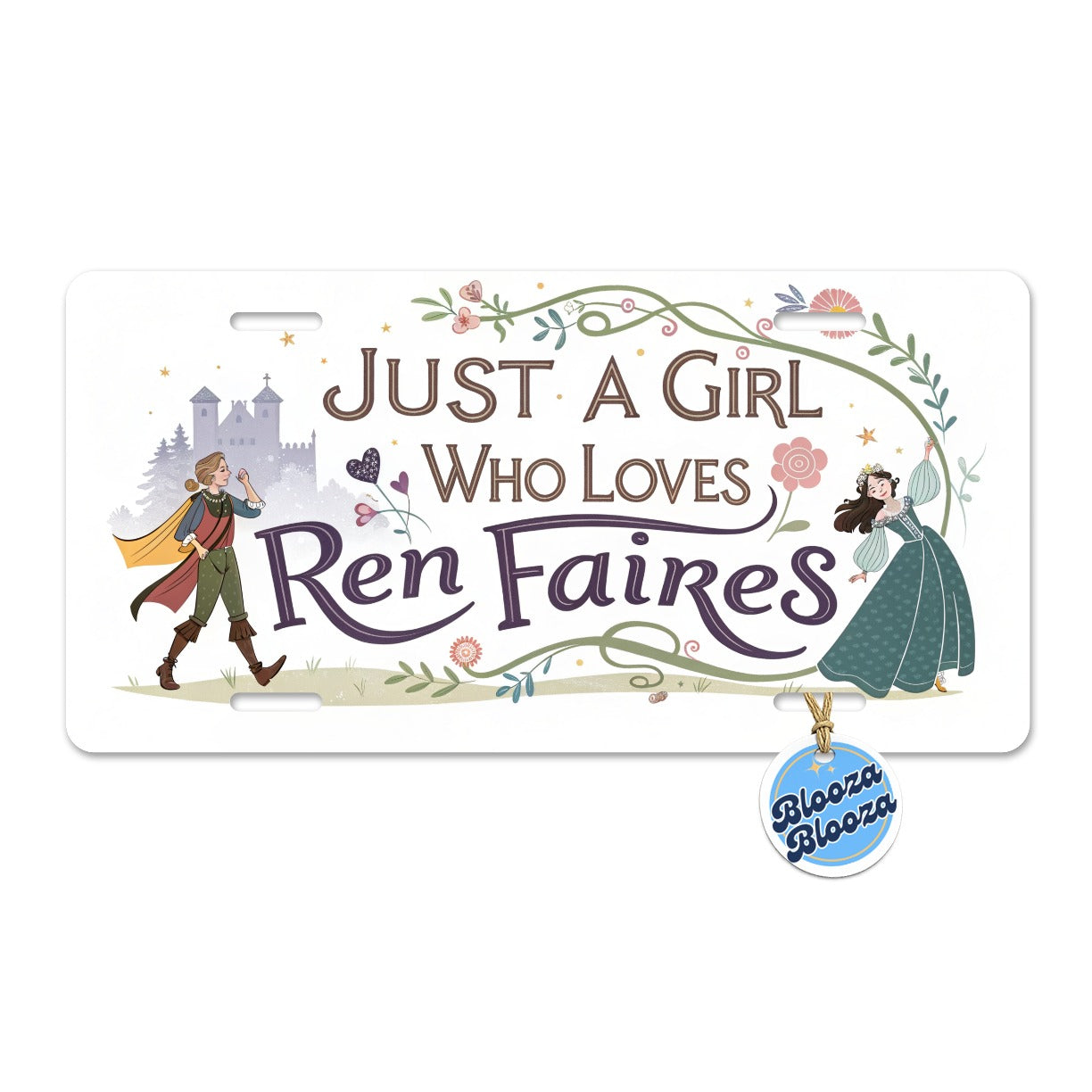 Just A Girl Who Loves Ren Faires Renaissance Funny Metal Vanity Novelty Tag License Plate for Trucks Cars SUVs