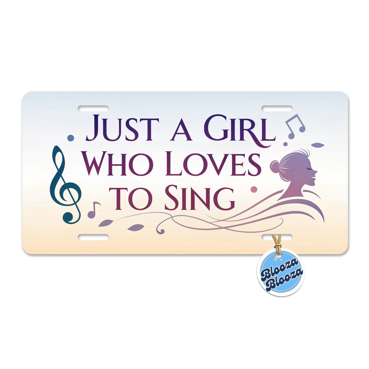 Just A Girl Who Loves To Sing Cute Metal Vanity Novelty Tag License Plate for Trucks Cars SUVs