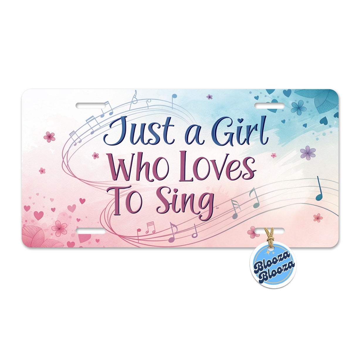 Just A Girl Who Loves To Sing Fun Metal Vanity Novelty Tag License Plate for Trucks Cars SUVs