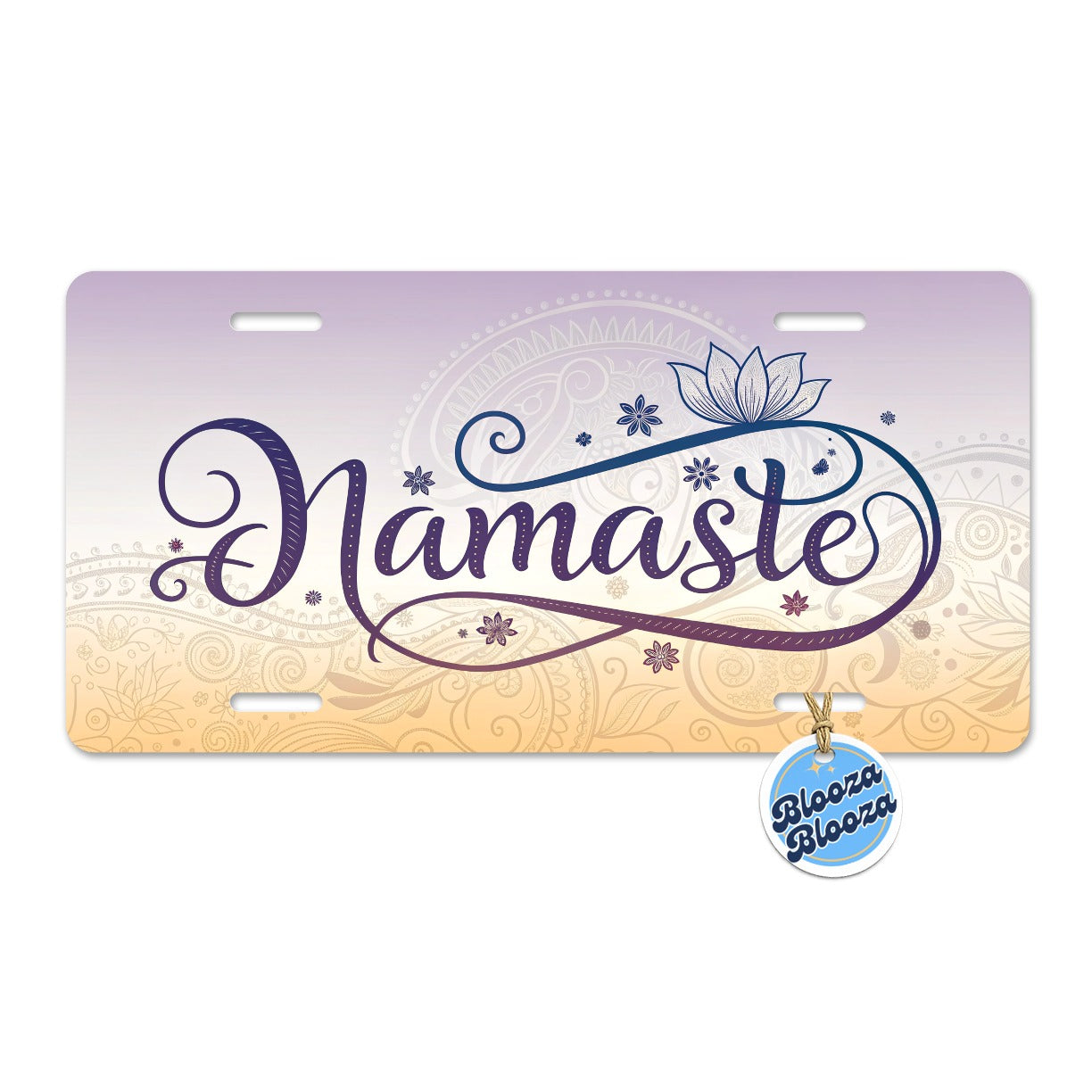 Namaste Yoga Lotus Flower Metal Vanity Novelty Tag License Plate for Trucks Cars SUVs