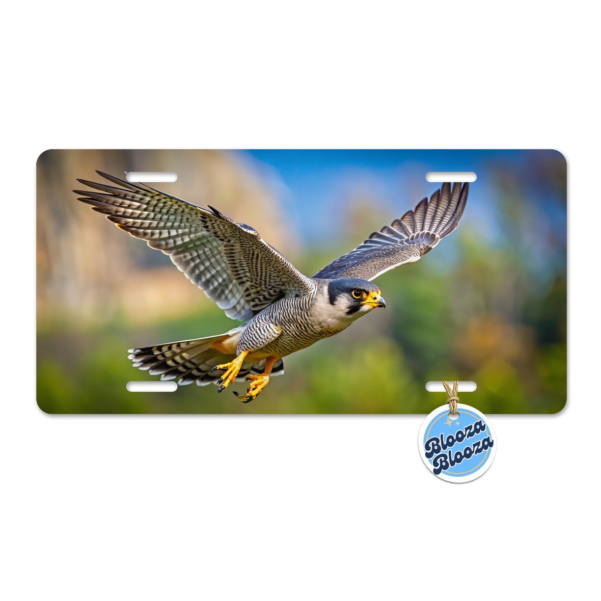Peregrine Falcon Raptor in Flight Metal Vanity Novelty Tag License Plate for Trucks Cars SUVs