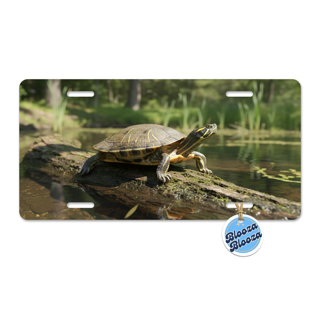 Yellow Bellied Slider Turtle Photo Metal Vanity Novelty Tag License Plate for Trucks Cars SUVs
