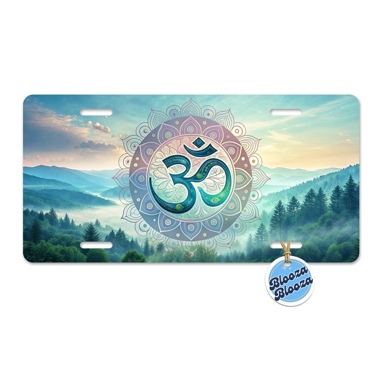 Yoga Om Aum Mandala Nature Symbol Metal Vanity Novelty Tag License Plate for Trucks Cars SUVs