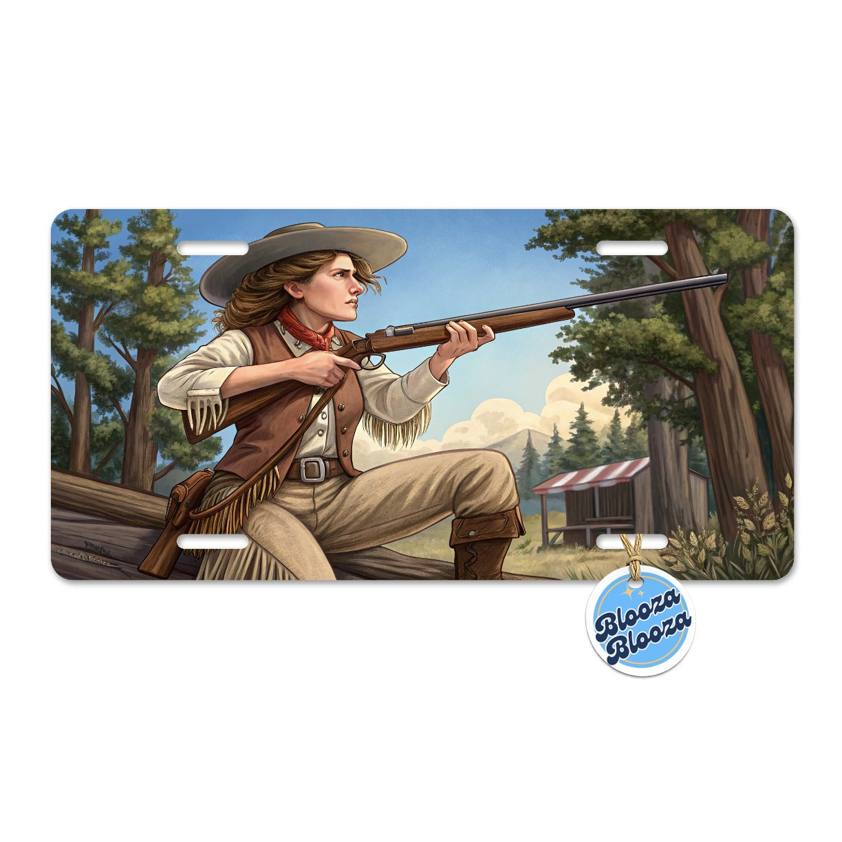 Annie Oakley Cowgirl Metal Vanity Novelty Tag License Plate for Trucks Cars SUVs