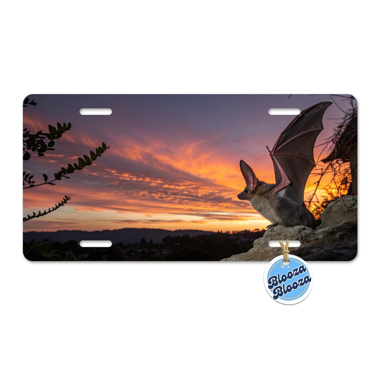 Bat Nature At Sunset Metal Vanity Novelty Tag License Plate for Trucks Cars SUVs