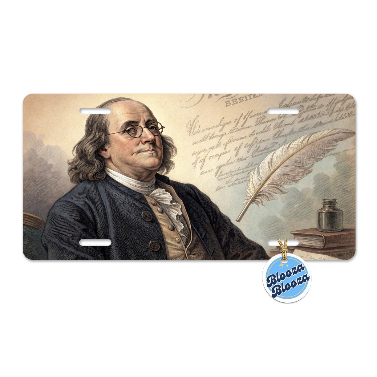 Benjamin Franklin American History Metal Vanity Novelty Tag License Plate for Trucks Cars SUVs