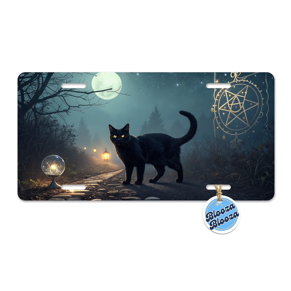 Black Cat Tarot Mystic Metal Vanity Novelty Tag License Plate for Trucks Cars SUVs