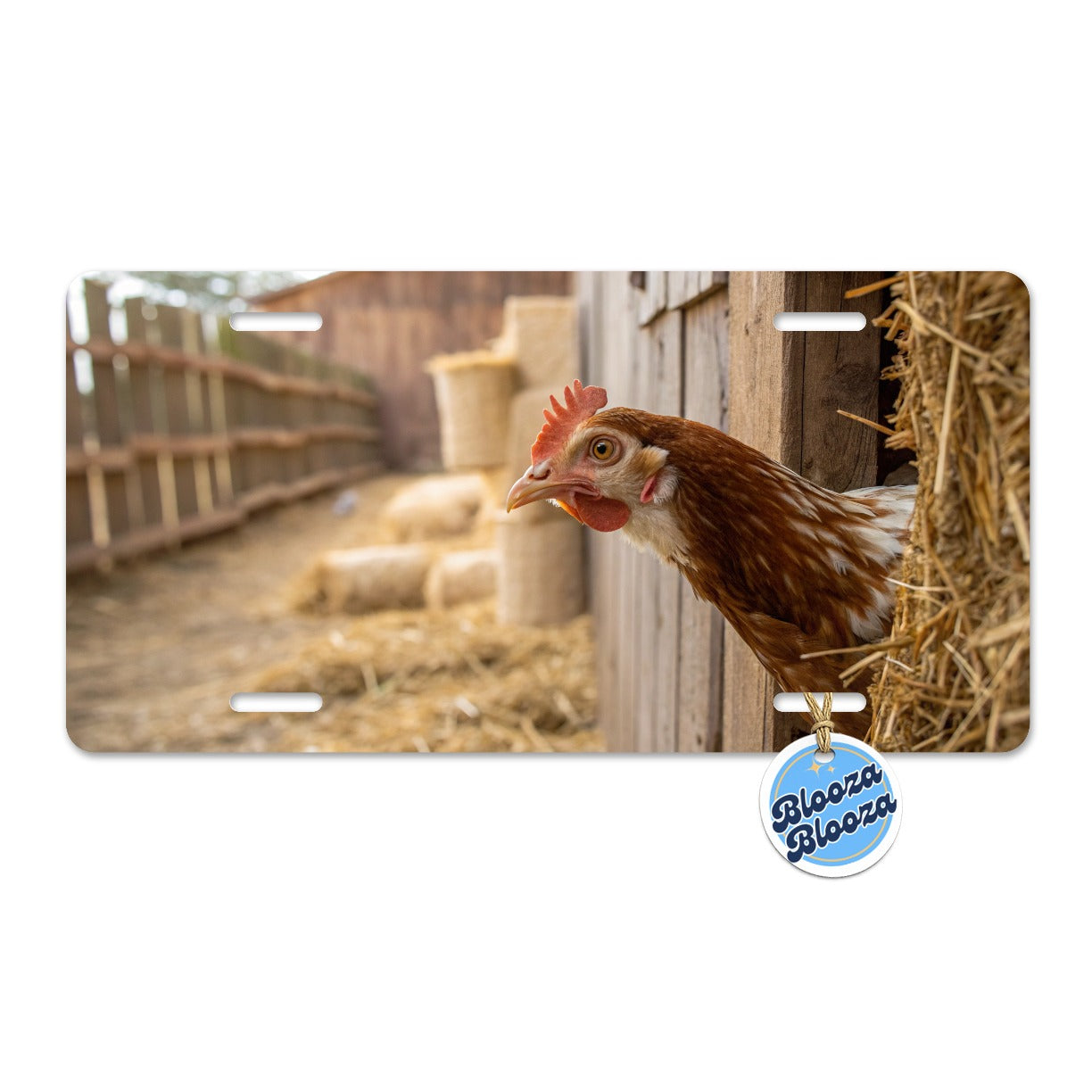 Chicken Barnyard Farm Life Metal Vanity Novelty Tag License Plate for Trucks Cars SUVs