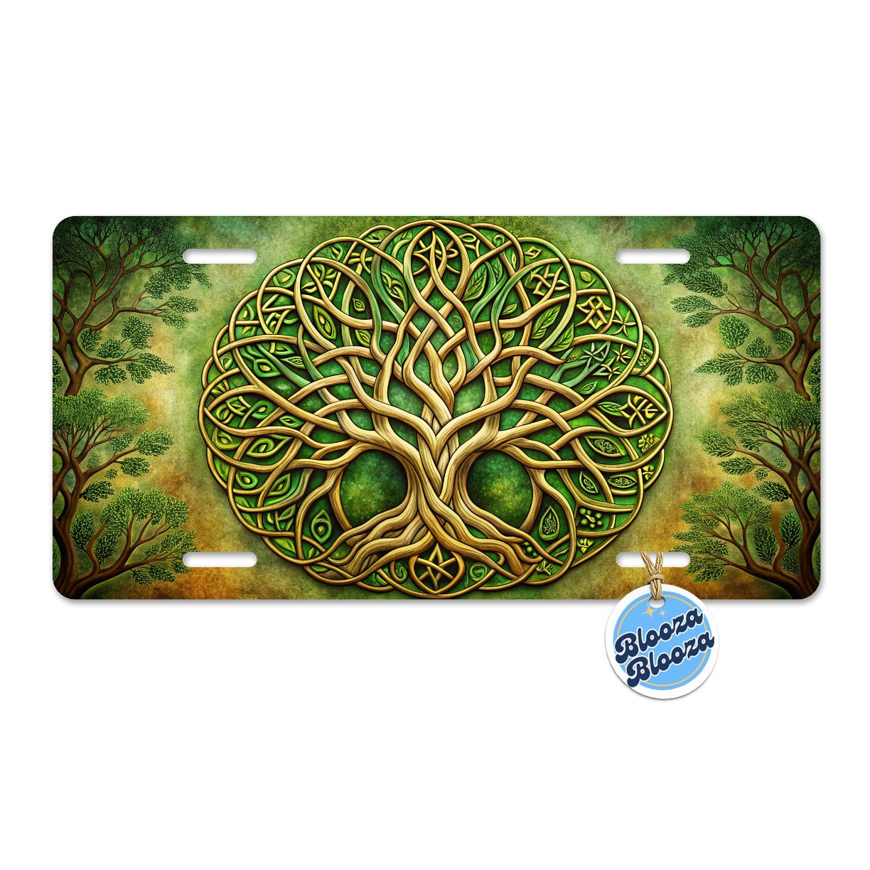 Irish Celtic Tree of Life Emblem Metal Vanity Novelty Tag License Plate for Trucks Cars SUVs