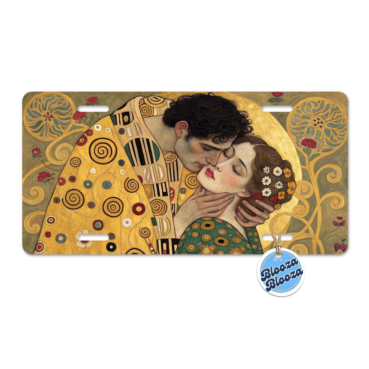 Klimt The Kiss Inspired Metal Vanity Novelty Tag License Plate for Trucks Cars SUVs