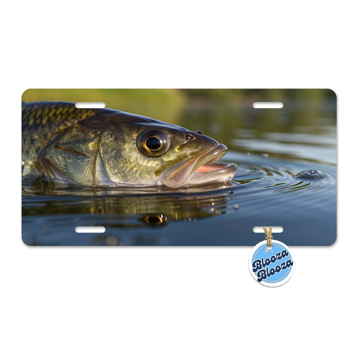 Largemouth Bass Fishing Wildlife Metal Vanity Novelty Tag License Plate for Trucks Cars SUVs
