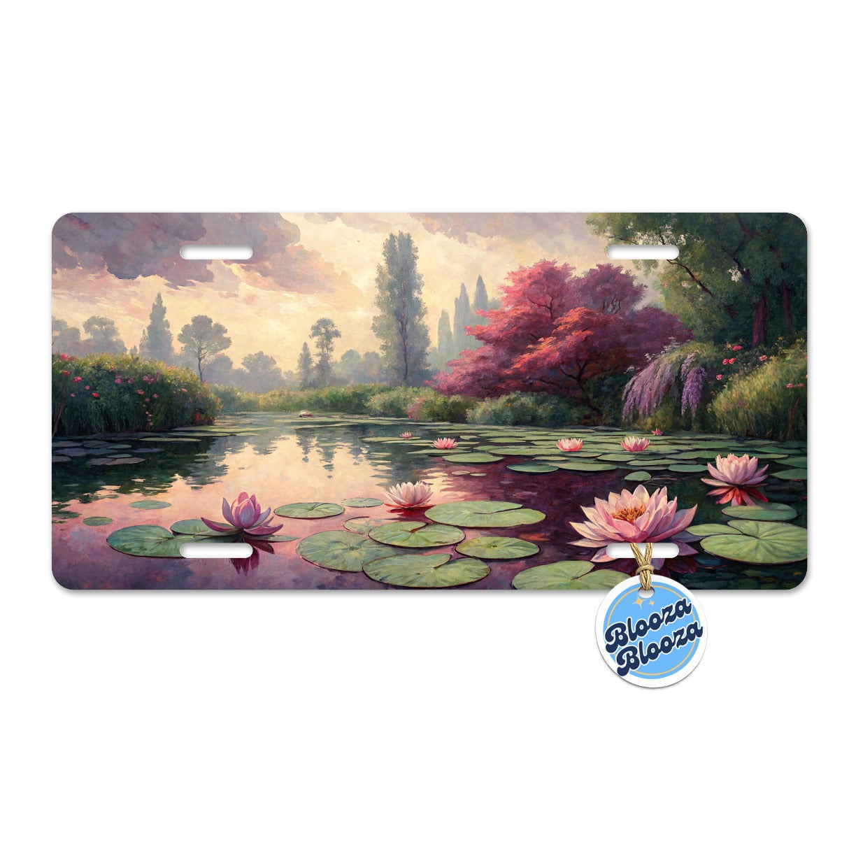 Monet Inspired Water Lilies Metal Vanity Novelty Tag License Plate for Trucks Cars SUVs