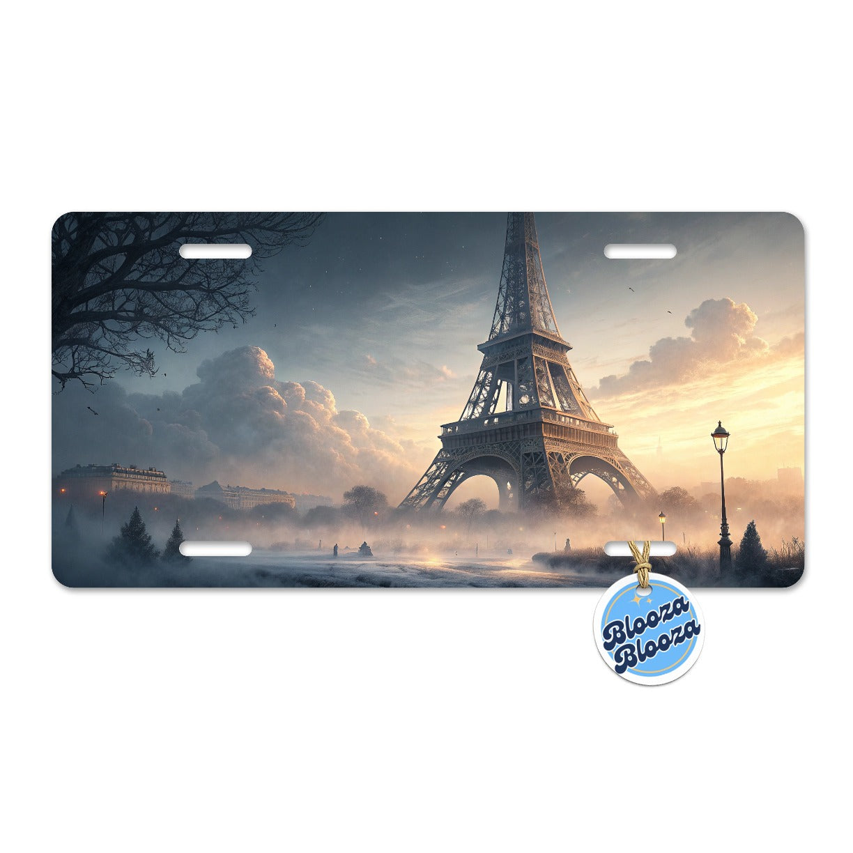 Paris France Eiffel Tower Mist Metal Vanity Novelty Tag License Plate for Trucks Cars SUVs