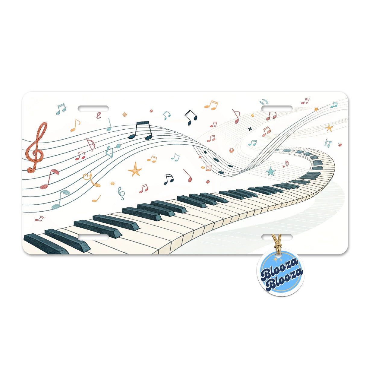 Piano Music Flow Metal Vanity Novelty Tag License Plate for Trucks Cars SUVs