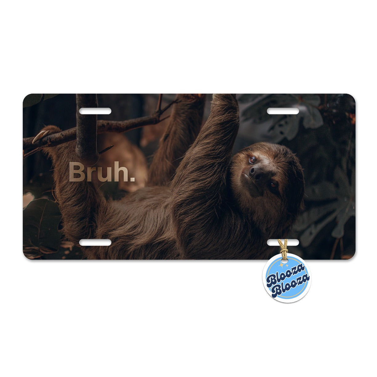 Sloth Saying Bruh Funny Metal Vanity Novelty Tag License Plate for Trucks Cars SUVs