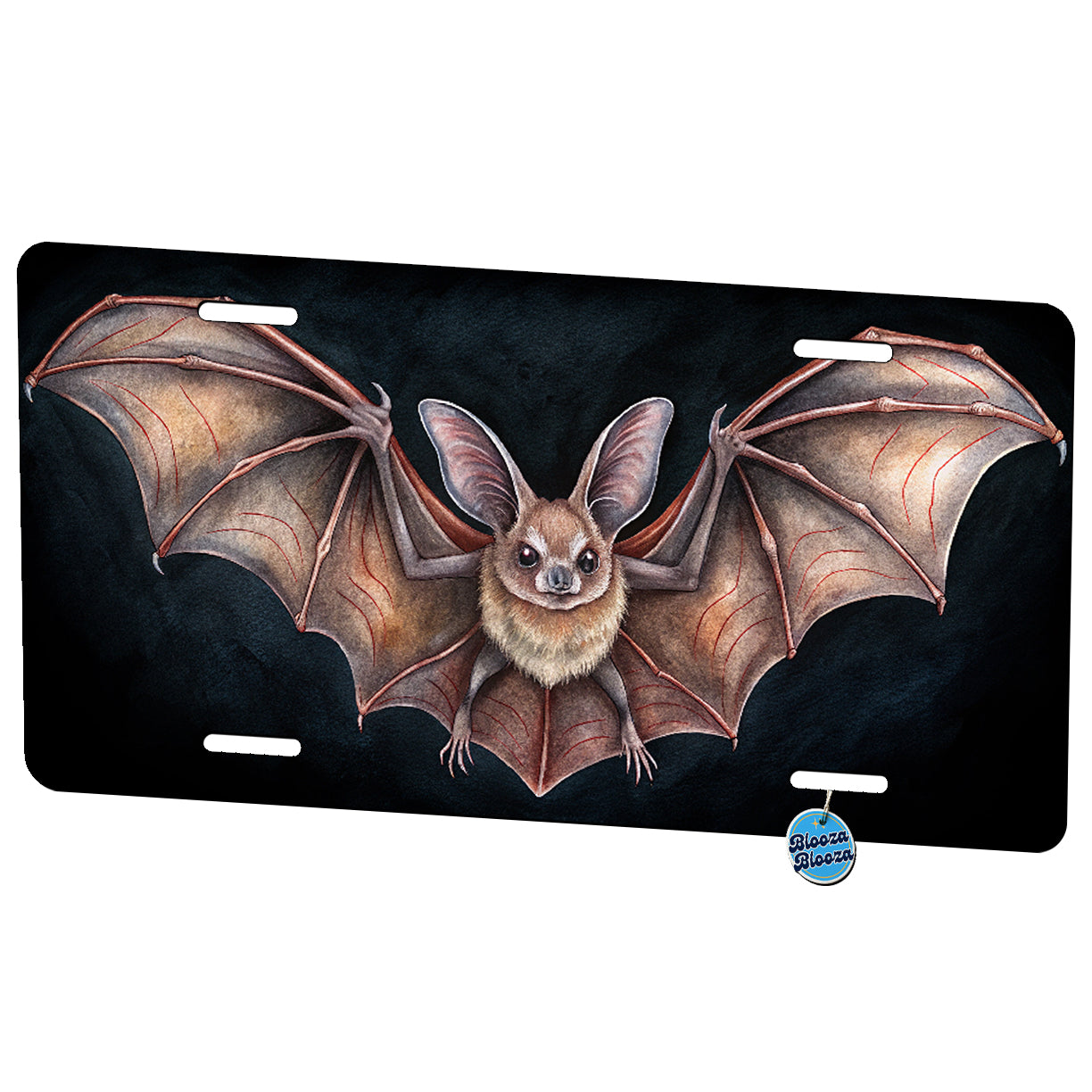 Bat Black Background Metal Vanity Novelty Tag License Plate for Trucks Cars SUVs