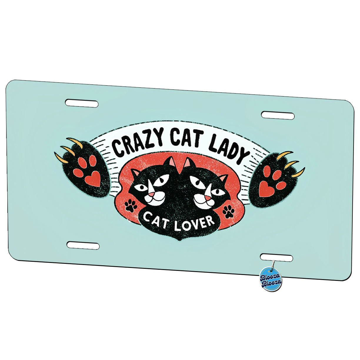 Crazy Cat Lady Lover Funny Metal Vanity Novelty Tag License Plate for Trucks Cars SUVs