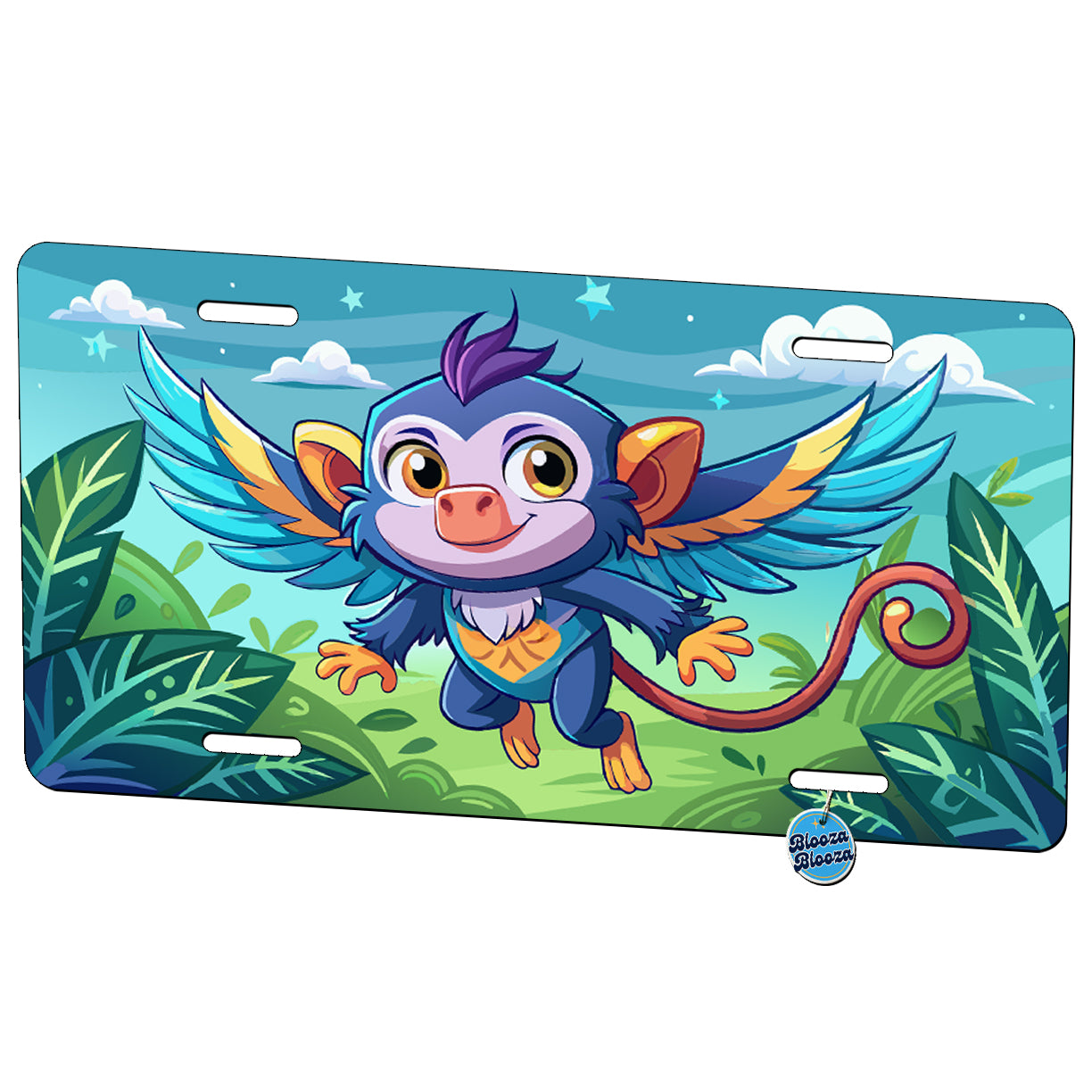 Cute Flying Monkey Metal Vanity Novelty Tag License Plate for Trucks Cars SUVs