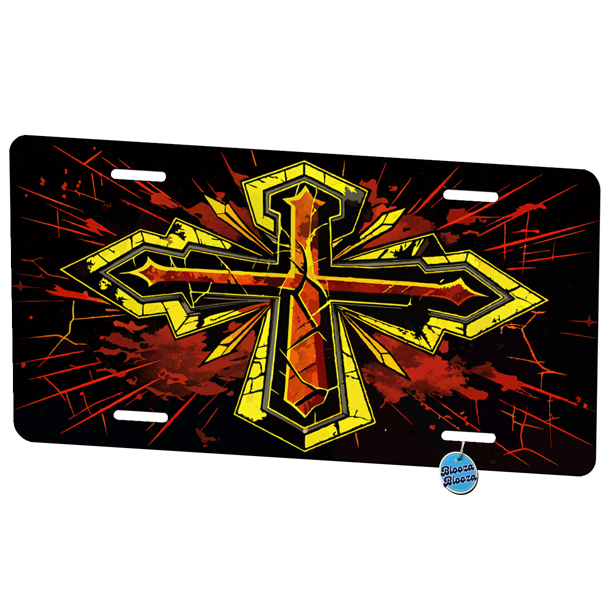 Dynamic Christian Cross Jesus Metal Vanity Novelty Tag License Plate for Trucks Cars SUVs