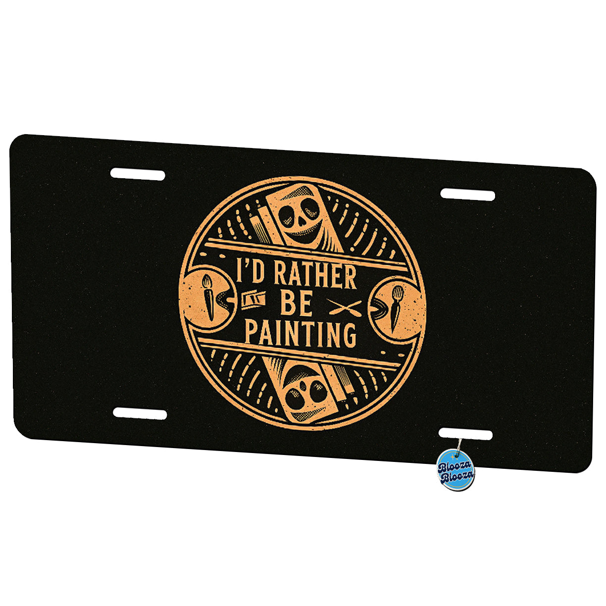 I D Rather Be Painting Metal Vanity Novelty Tag License Plate for Trucks Cars SUVs