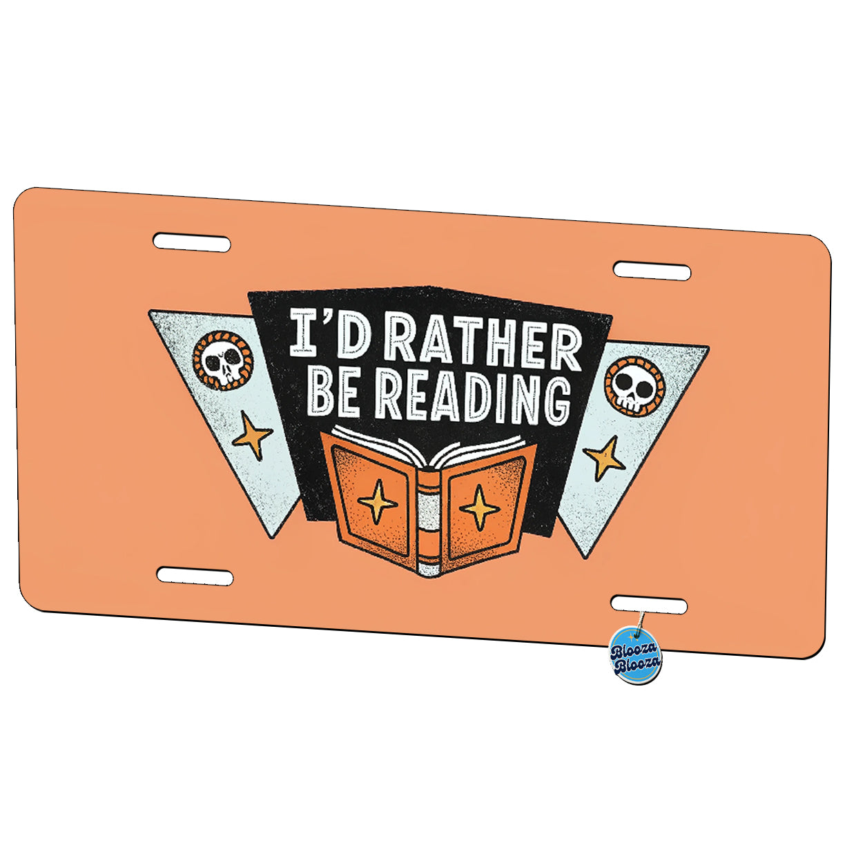 I D Rather Be Reading Metal Vanity Novelty Tag License Plate for Trucks Cars SUVs