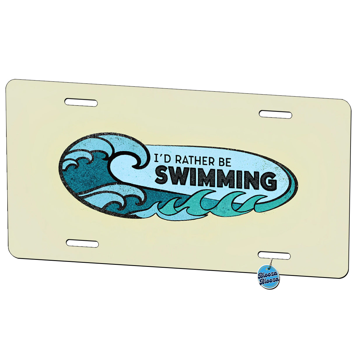 I D Rather Be Swimming Metal Vanity Novelty Tag License Plate for Trucks Cars SUVs