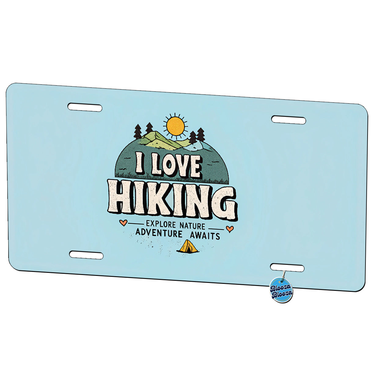 I Love Hiking Metal Vanity Novelty Tag License Plate for Trucks Cars SUVs