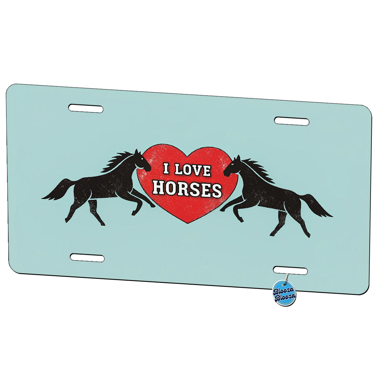 I Love Horses Metal Vanity Novelty Tag License Plate for Trucks Cars SUVs