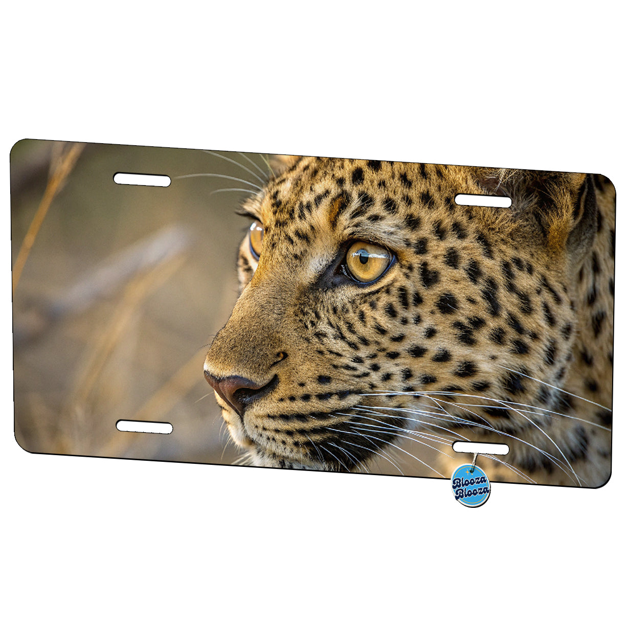 Leopard Eyes Closeup Metal Vanity Novelty Tag License Plate for Trucks Cars SUVs
