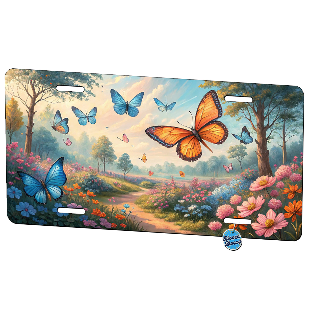Lots Of Butterflies In Nature Metal Vanity Novelty Tag License Plate for Trucks Cars SUVs