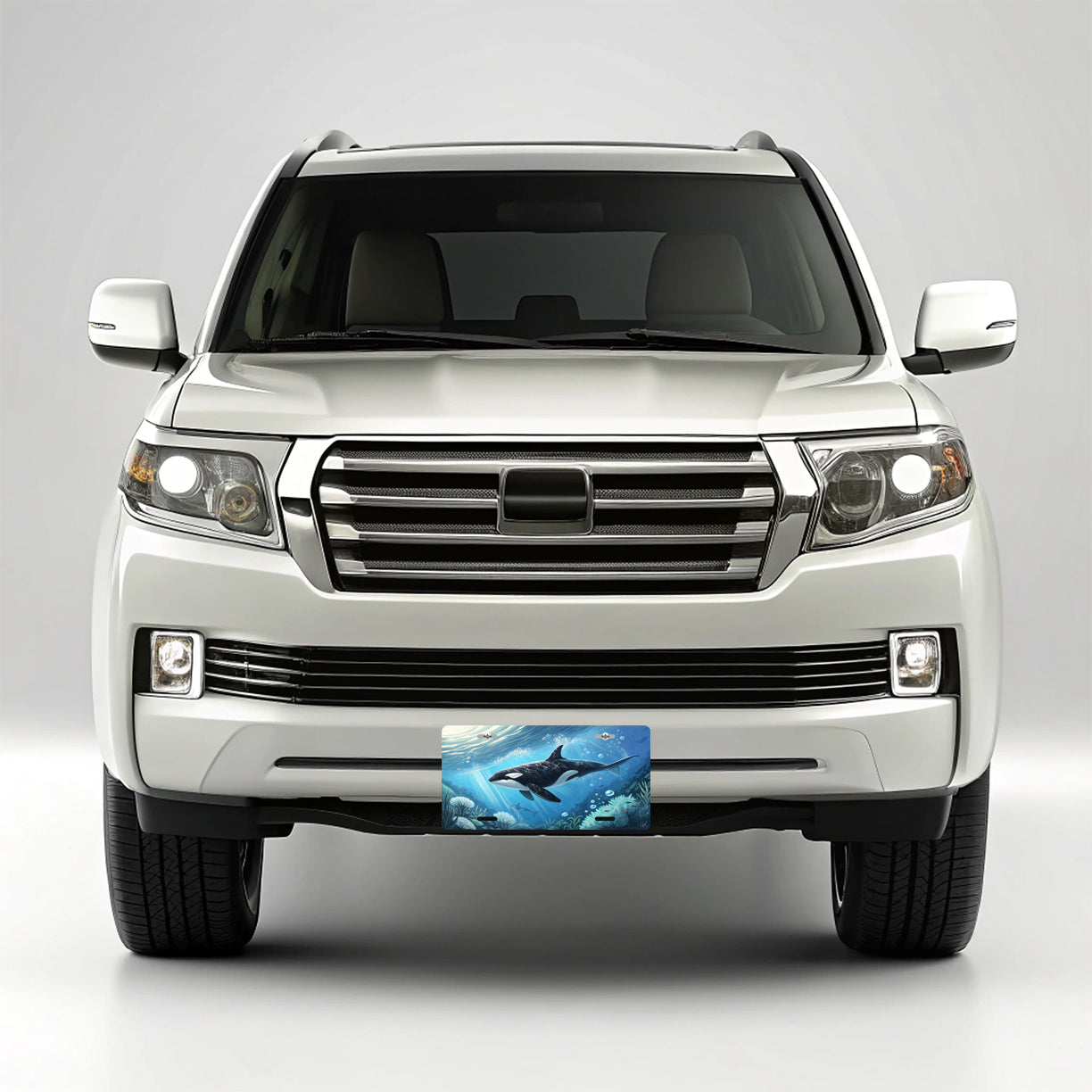 Orca Whale Swimming Beautiful Ocean Metal Vanity Novelty Tag License Plate for Trucks Cars SUVs