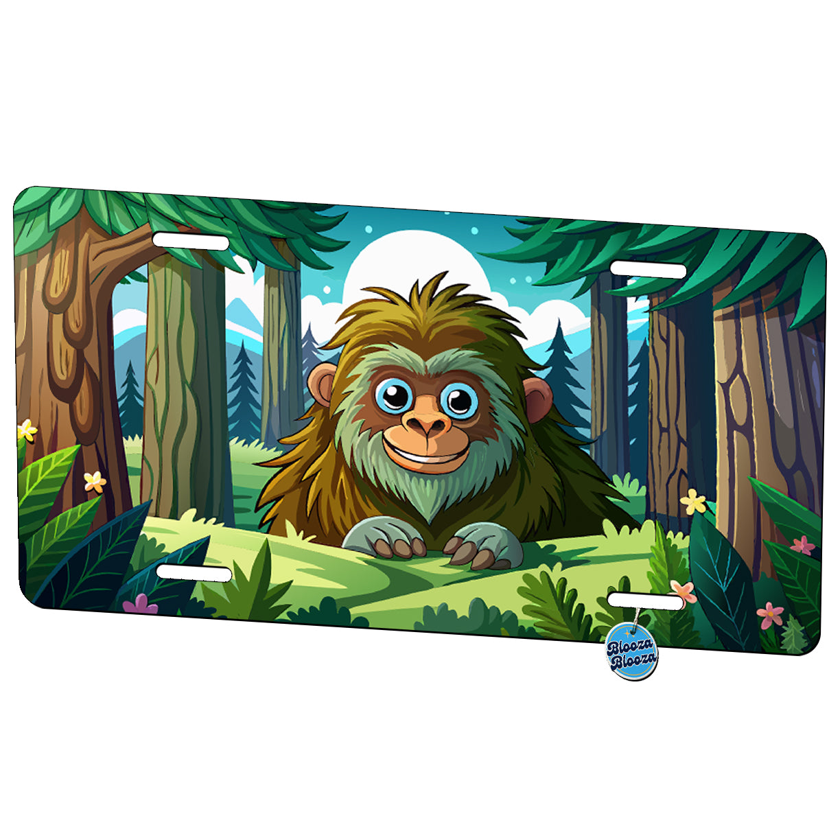 Peeking Bigfoot Sasquatch Metal Vanity Novelty Tag License Plate for Trucks Cars SUVs