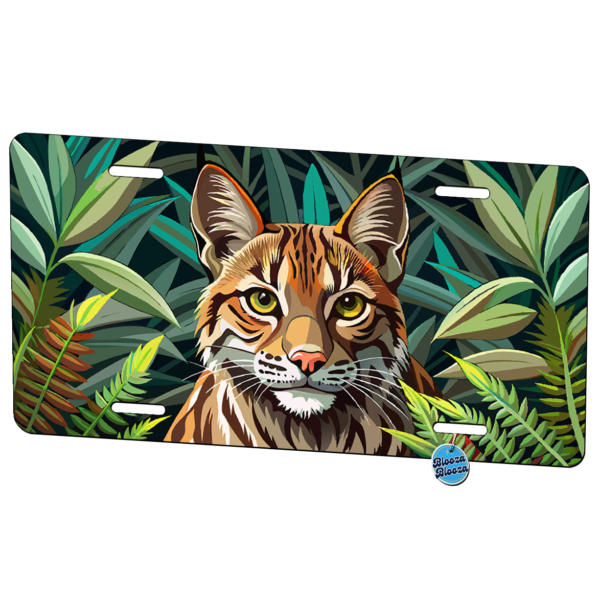 Peeking Bobcat Metal Vanity Novelty Tag License Plate for Trucks Cars SUVs