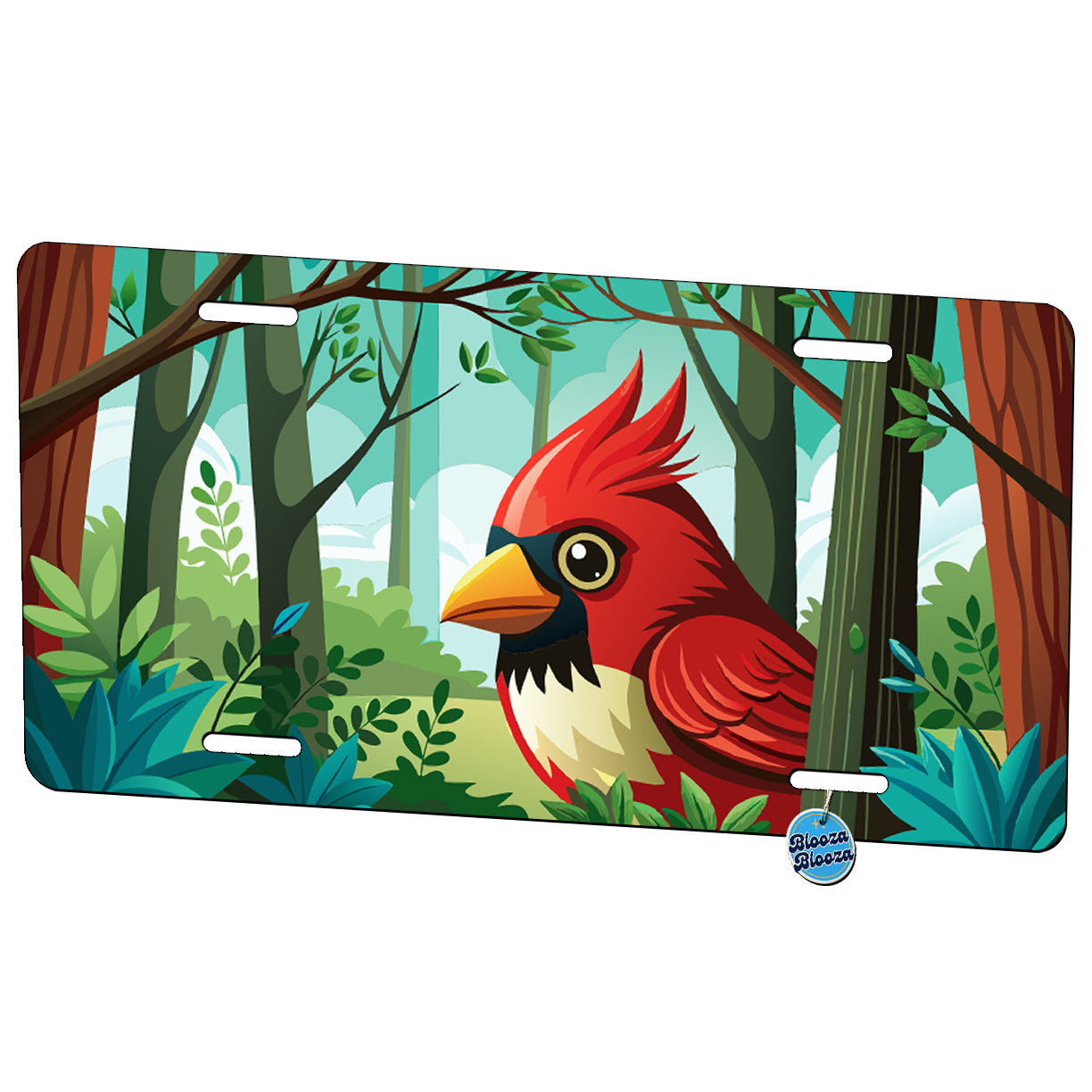 Peeking Cardinal Bird Metal Vanity Novelty Tag License Plate for Trucks Cars SUVs