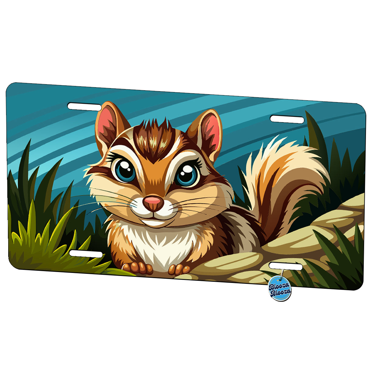 Peeking Chipmunk Metal Vanity Novelty Tag License Plate for Trucks Cars SUVs