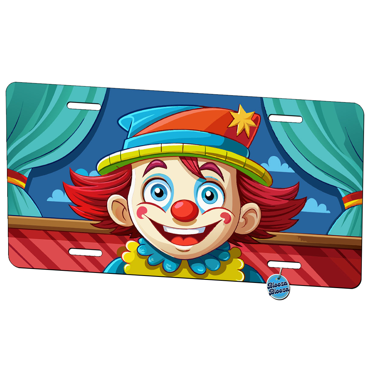 Peeking Clown Metal Vanity Novelty Tag License Plate for Trucks Cars SUVs