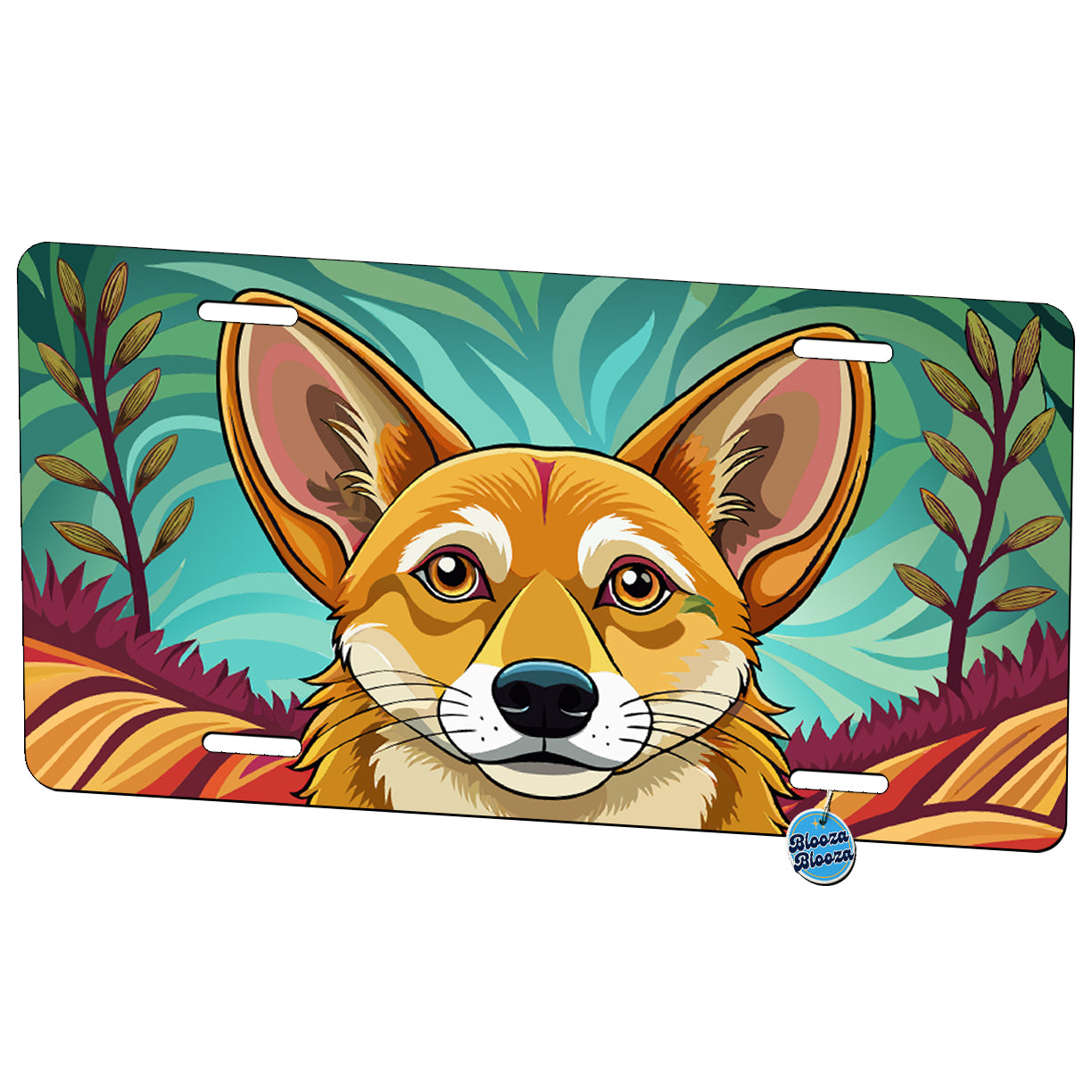 Peeking Dingo Metal Vanity Novelty Tag License Plate for Trucks Cars SUVs