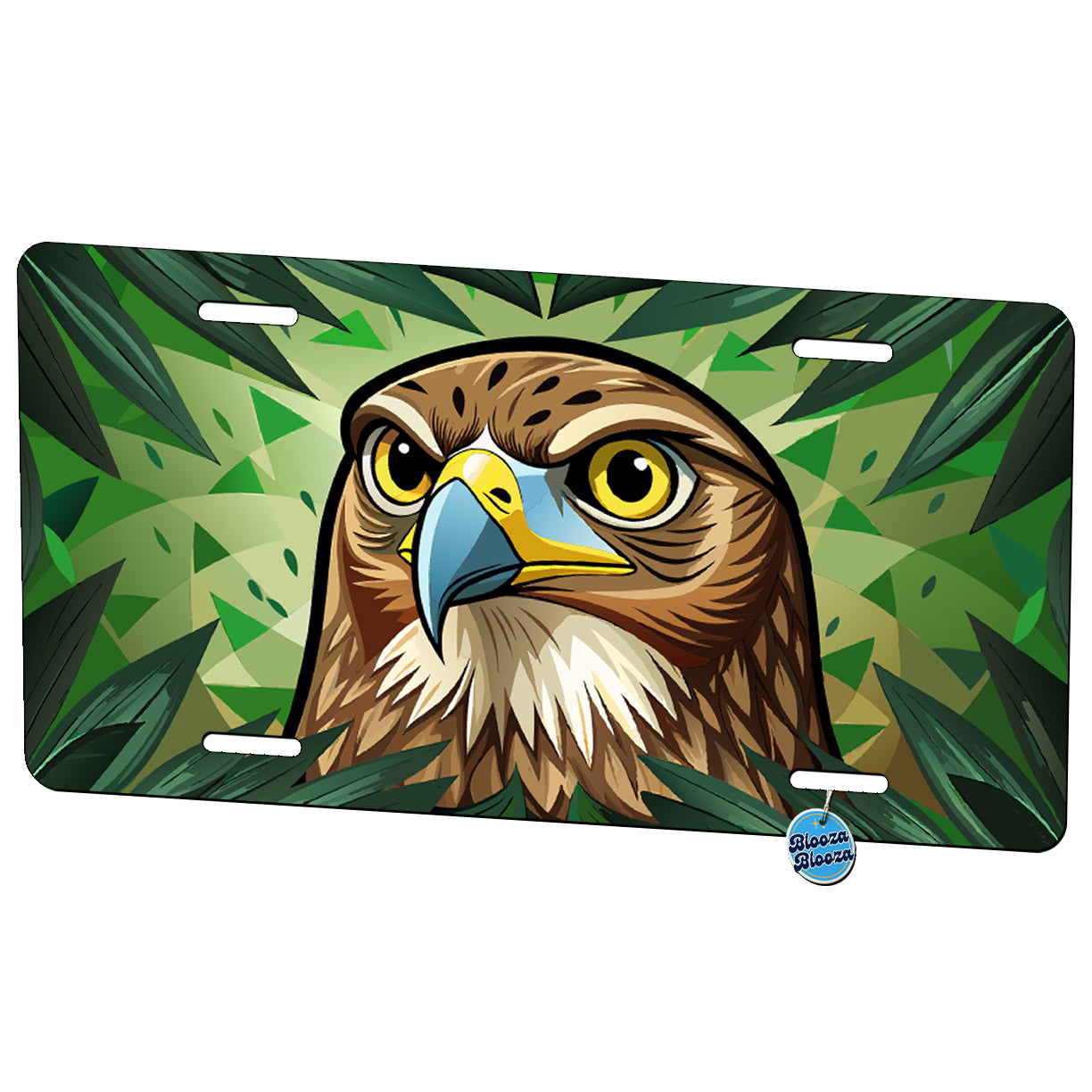 Peeking Hawk Bird Metal Vanity Novelty Tag License Plate for Trucks Cars SUVs
