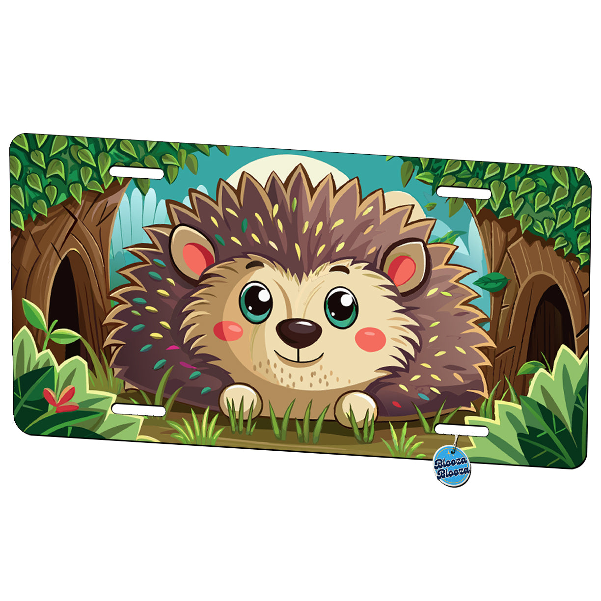 Peeking Hedgehog Metal Vanity Novelty Tag License Plate for Trucks Cars SUVs