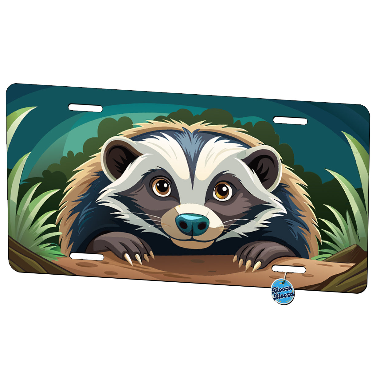 Peeking Honey Badger Metal Vanity Novelty Tag License Plate for Trucks Cars SUVs