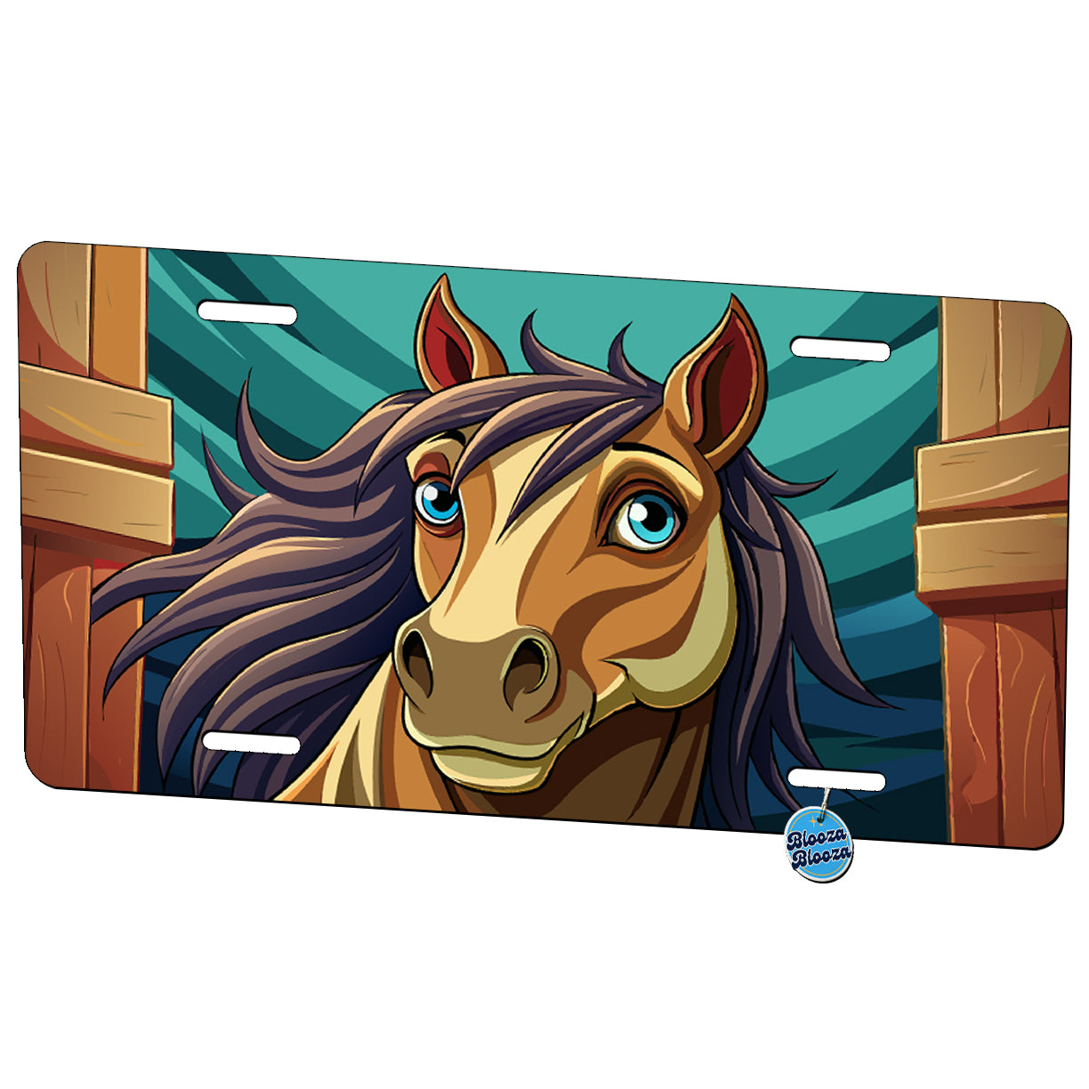 Peeking Horse Metal Vanity Novelty Tag License Plate for Trucks Cars SUVs