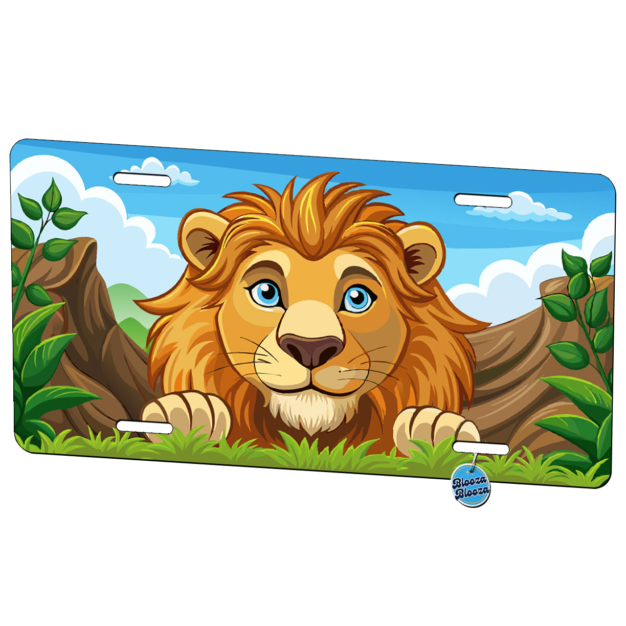 Peeking Lion Metal Vanity Novelty Tag License Plate for Trucks Cars SUVs