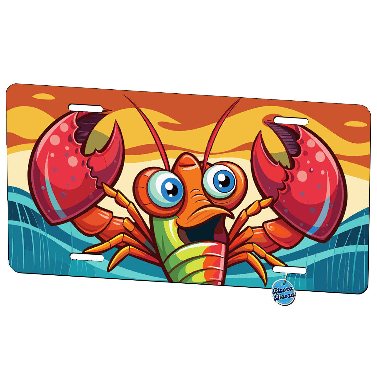 Peeking Lobster Funny Metal Vanity Novelty Tag License Plate for Trucks Cars SUVs
