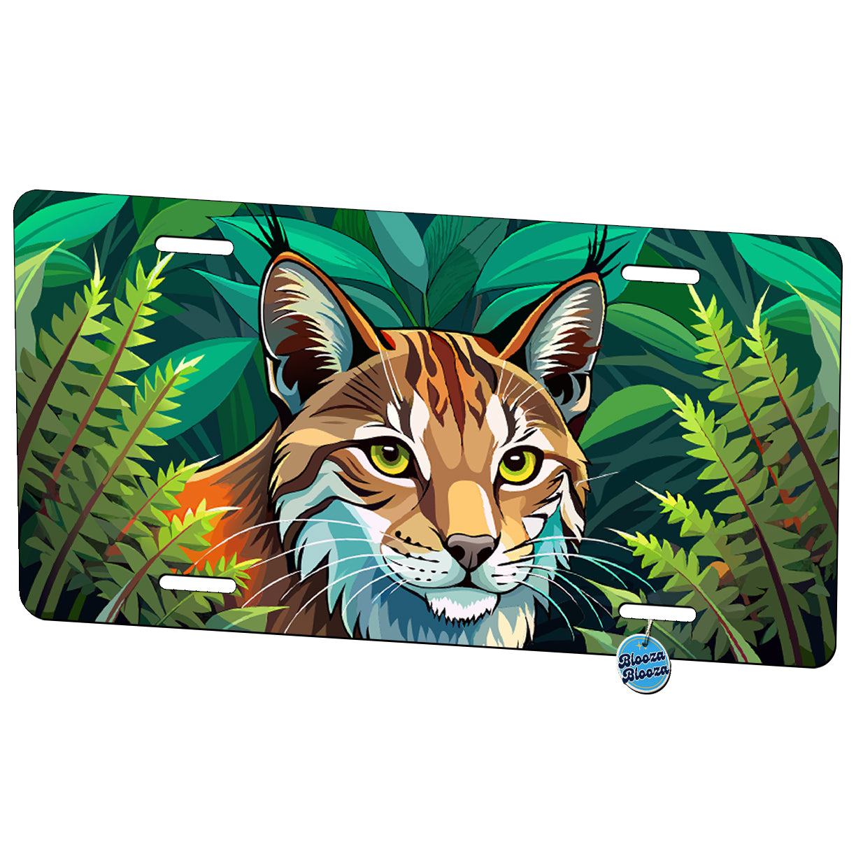 Peeking Lynx Metal Vanity Novelty Tag License Plate for Trucks Cars SUVs