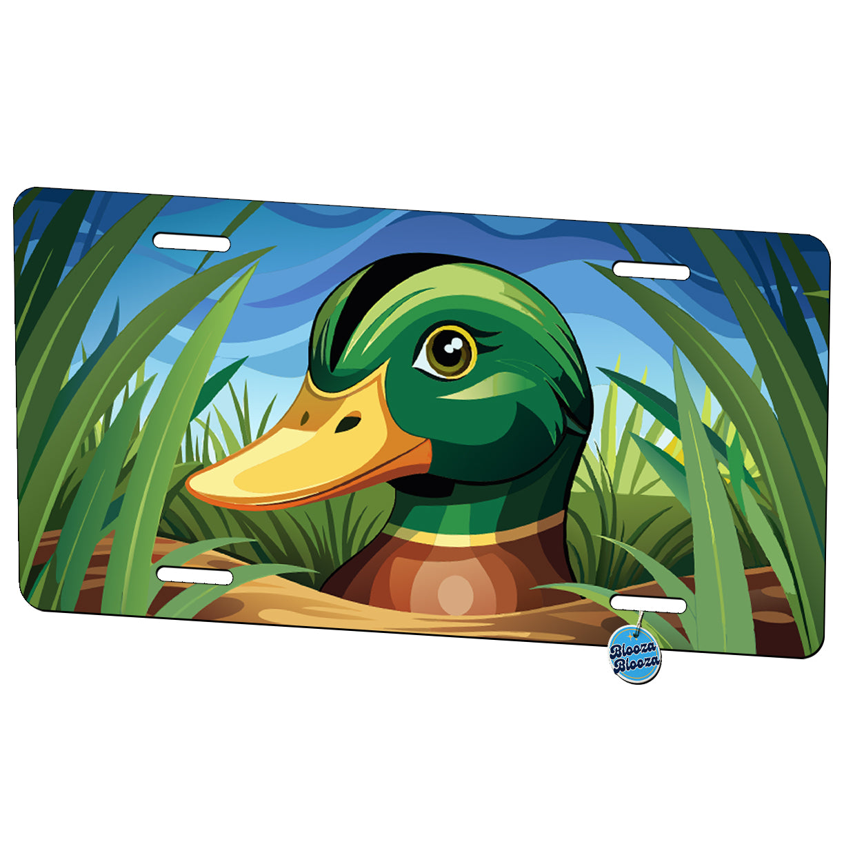 Peeking Mallard Duck Metal Vanity Novelty Tag License Plate for Trucks Cars SUVs