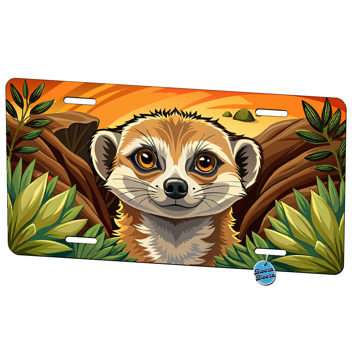 Peeking Meerkat Metal Vanity Novelty Tag License Plate for Trucks Cars SUVs