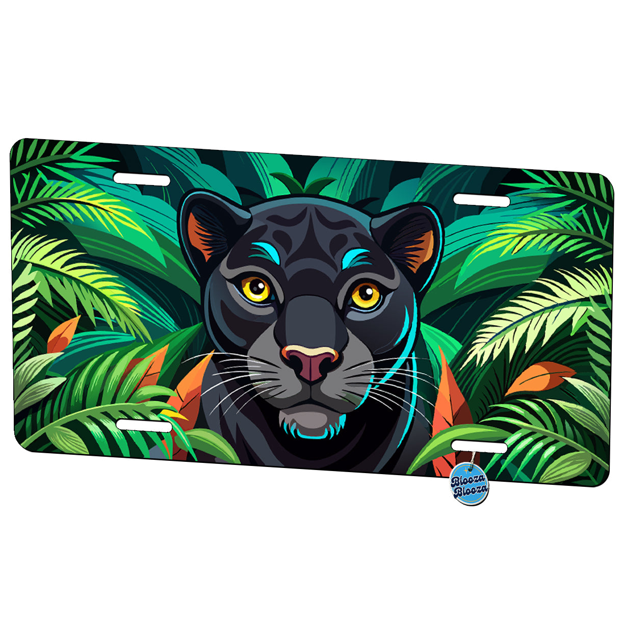 Peeking Panther Metal Vanity Novelty Tag License Plate for Trucks Cars SUVs